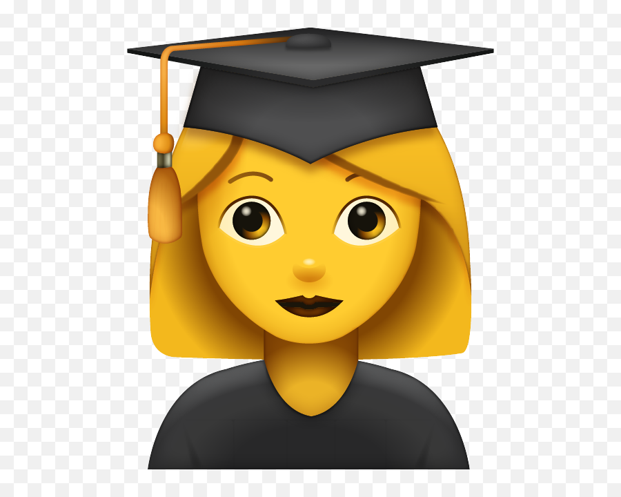 Graduated Woman Emoji Symbols Ios - Student Emoji Png,Emoji Pngs