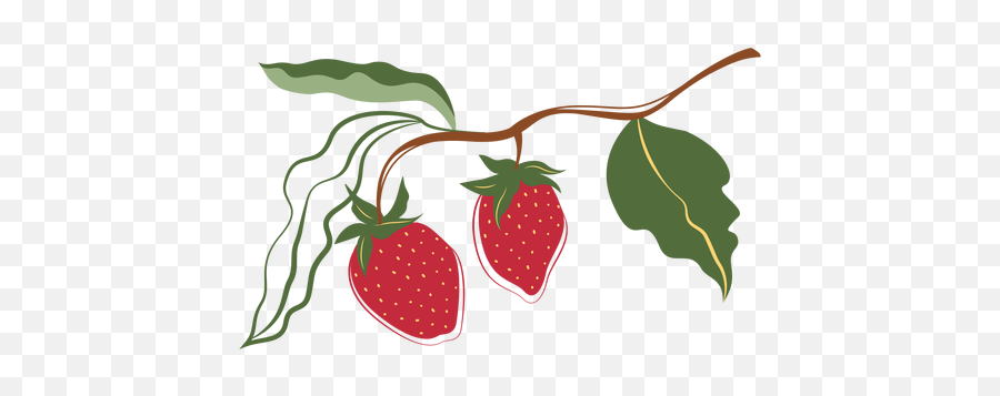 Two Strawberries Branch Illustration Transparent Png U0026 Svg - Frutas Para Dibujar Asthetic,I Am The Vine Icon