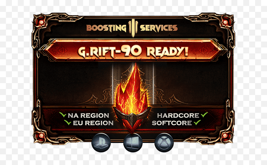 Diablo 3 Boost - Greater Rift Power Leveling For Pc Ps4 U0026 Xbox Diablo Iii Png,Diablo Ii Icon