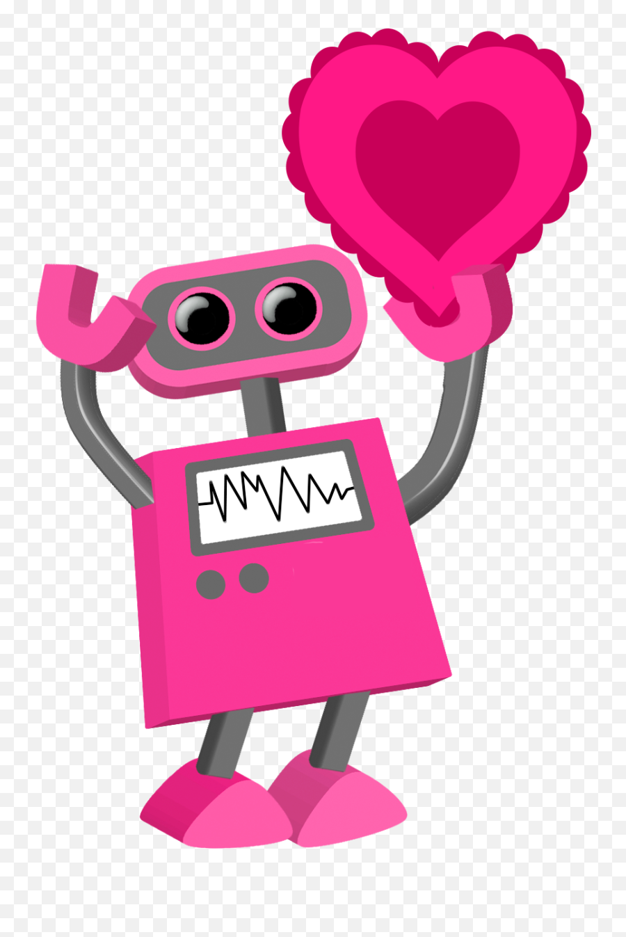 Robot 67 Be My Valentine Tim - Pink Robot Cartoon Png,Pink Heart Transparent Background