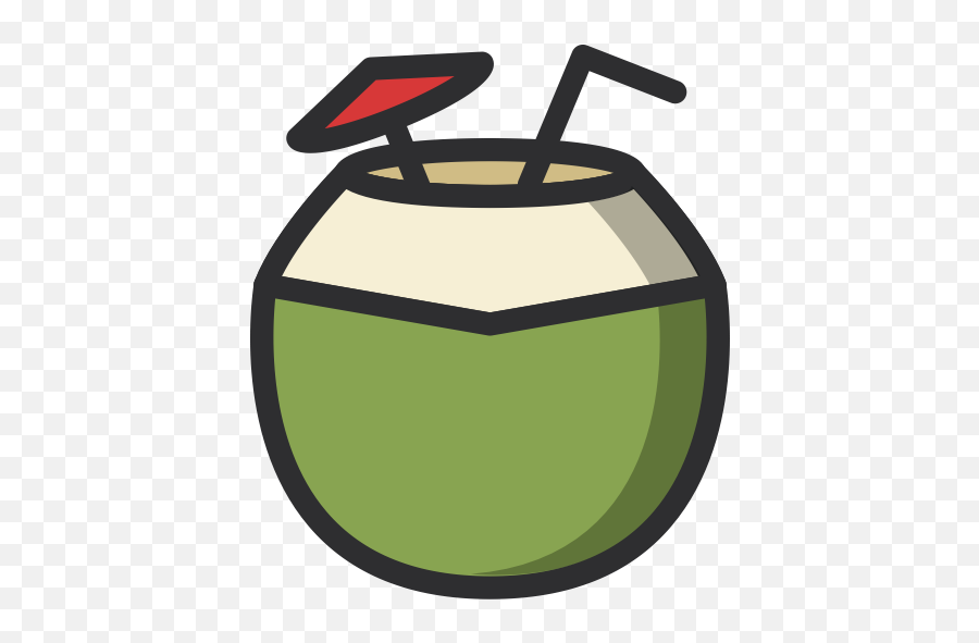 Cocktail Coconut Drinking Food Fruit Juice Icon - Coconut Icon Png,Drinking Png