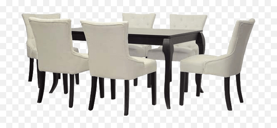 Rectangular 6 Seater Dining Set Having Button Tufted Chairs - Kitchen Dining Room Table Png,Dinner Table Png