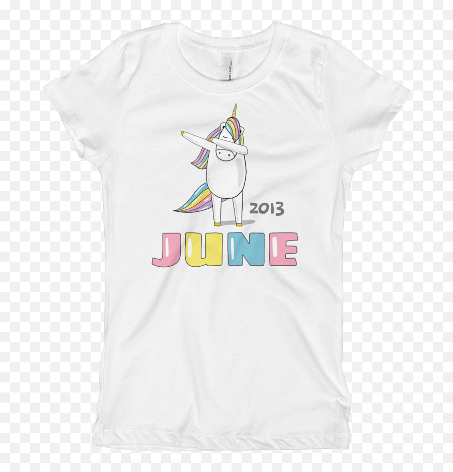 5th Birthday June T - Shirt Bday 5 Year Old Dabbing Unicorn Girlu0027s Tshirt Active Shirt Png,Dabbing Unicorn Png