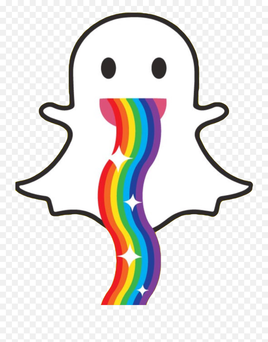Ghost Rainbow Rainbowvomit Rainbowbarf - Snapchat Icon Png Transparent,Snapchat Ghost Transparent