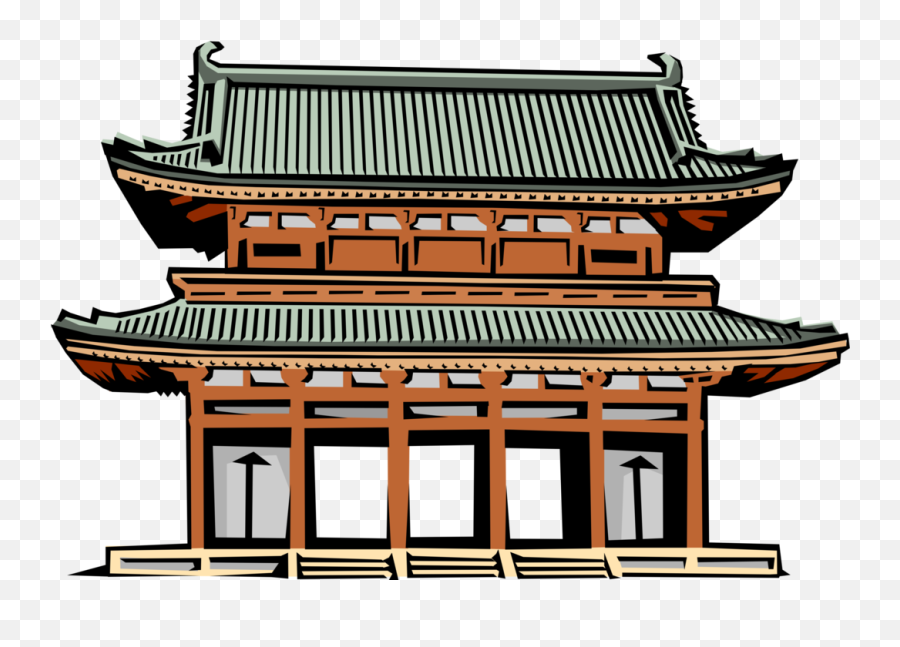 Japanese Shinto Shrine Torii Gate - Vector Image Heian Shrine Png,Torii Gate Png