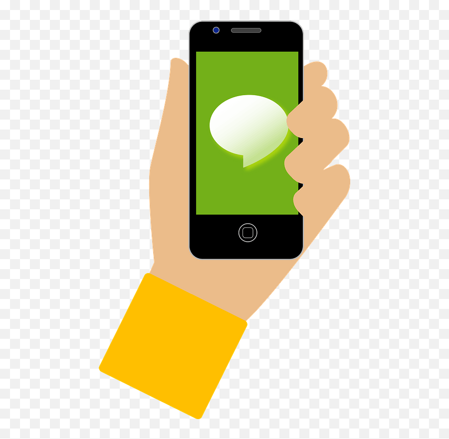 Smartphone With Speech Bubble Clipart - Smartphone Clipart Png,Hand Holding Phone Png