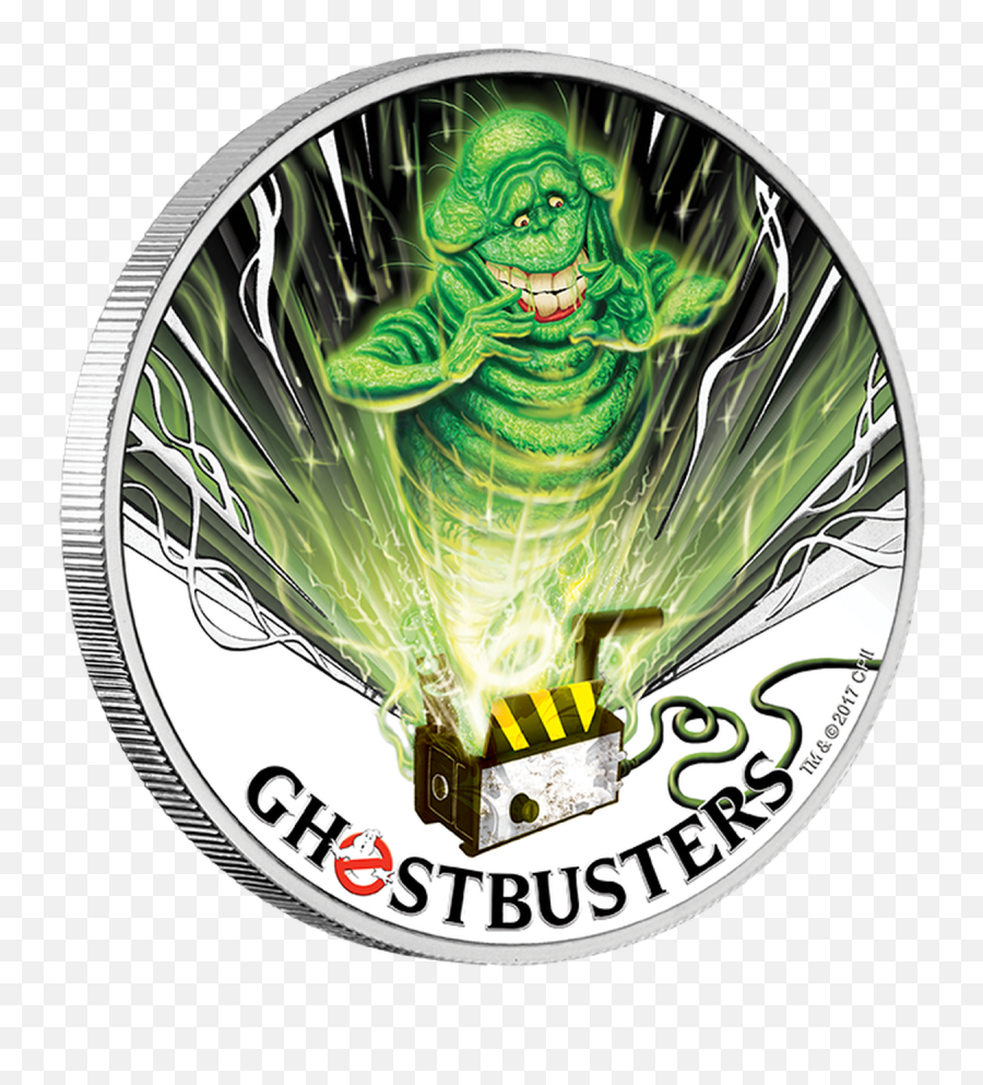 2017 1oz Ghostbusters Silver Coin - Slimer Ghostbusters Coin Png,Slimer Png