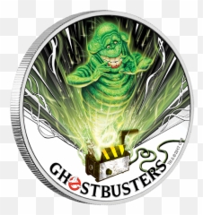 2017 1oz Ghostbusters Silver Coin - Slimer Ghostbusters Coin Png,Slimer Png