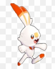 Punching Scorbunny Png - White And Orange Pokemon,Sword And Shield Png