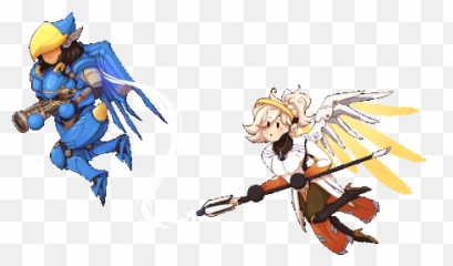 Pharah Mercy Pharamercy Overwatch - Cartoon png