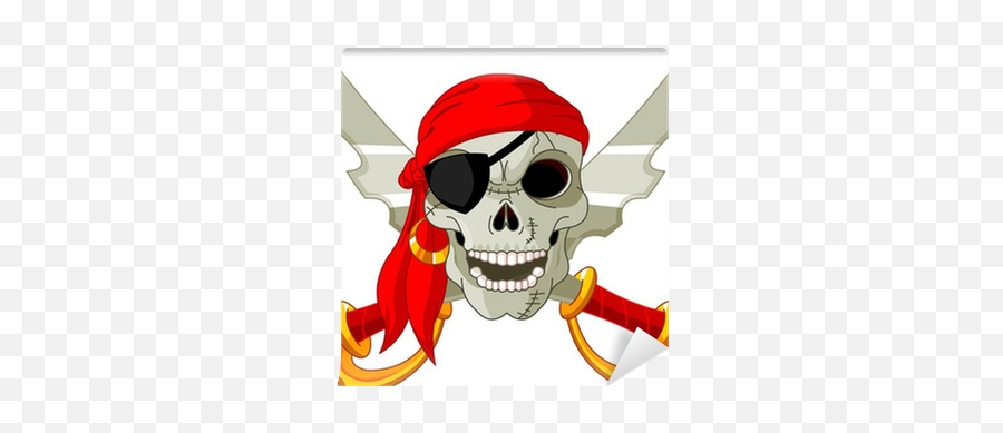 Pirate Skull Wall Mural U2022 Pixers - We Live To Change Pirates Of Caribbean Logo Cartoon Png,Pirate Skull Png