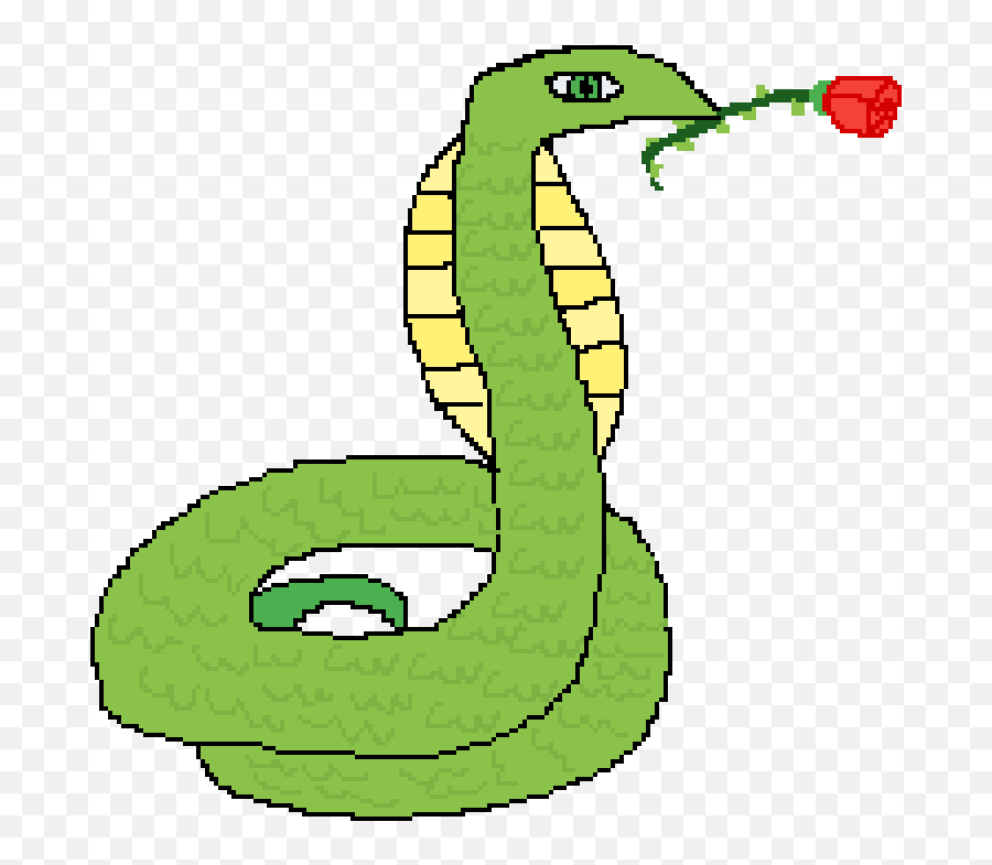Pixilart - Green Snake Holding A Rose By Skylerstorm76 Serpent Png,Green Snake Png