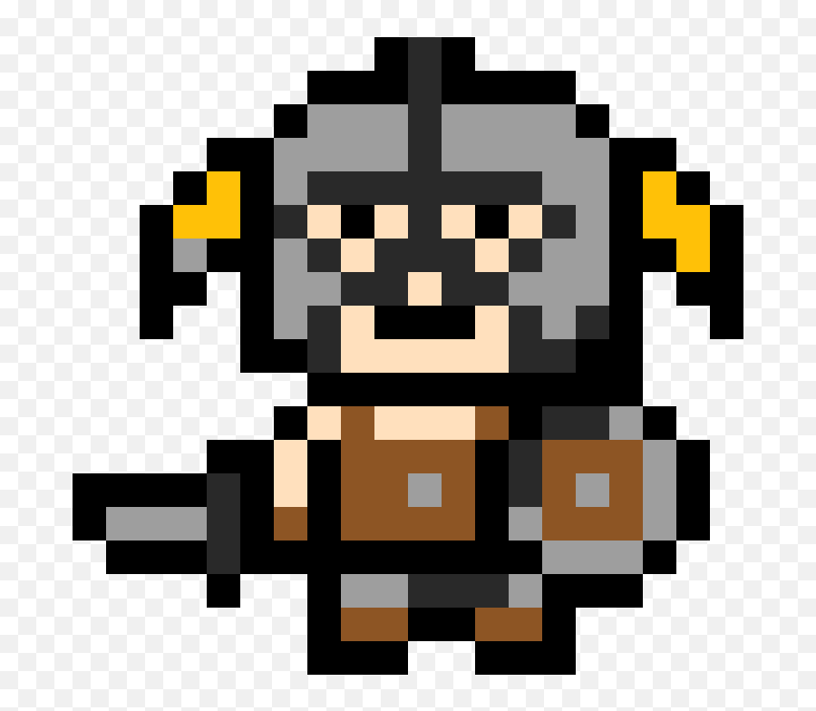 Minecraft Skyrim Pixel Art Transparent - Minecraft Simple Pixel Art Png,Dovahkiin Png