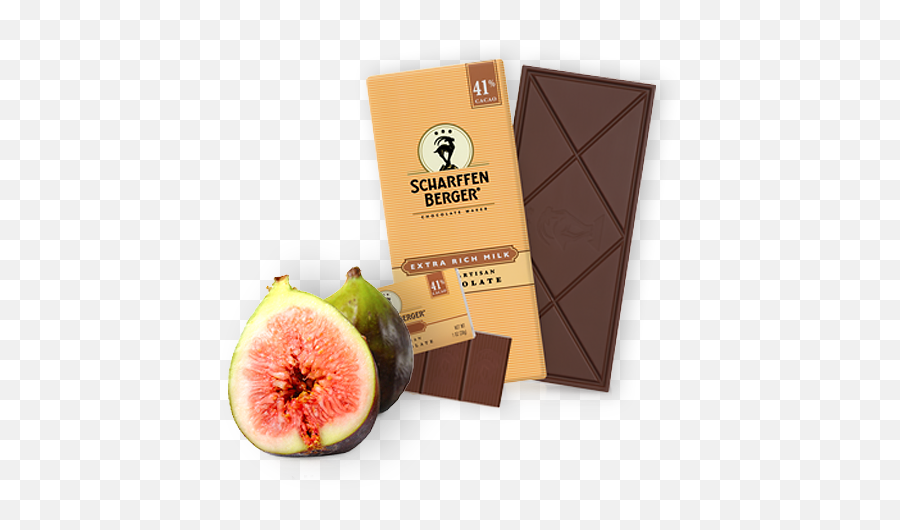 Extra Rich Milk Chocolate Paired With Figs Scharffen Berger - Scharffen Berger Milk Almond Png,Fig Png