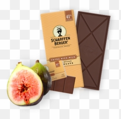 Extra Rich Milk Chocolate Paired With Figs Scharffen Berger - Scharffen Berger Milk Almond Png,Fig Png