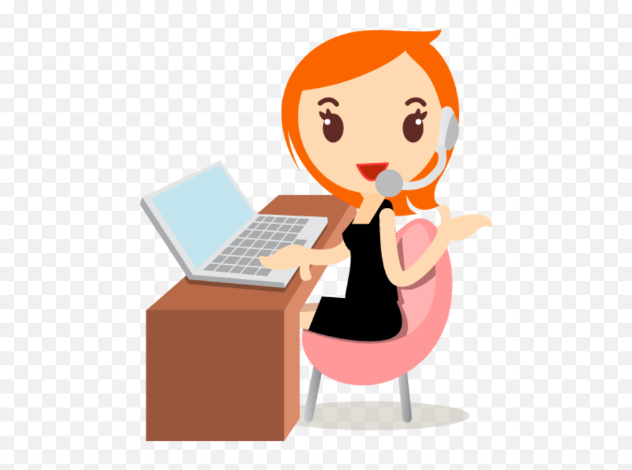 Callcenter Girls Orange Icon Free Images - Animated Call Centre Agent Png,Contact Center Icon
