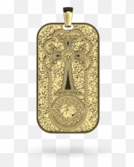 14k Armenian Dog Tag Pendant - Torre Del Serral Dels Falcons Png,Dogtag Icon