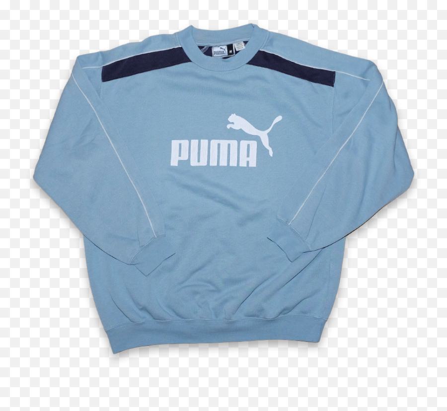 Download Hd Vintage Puma Logo Print Crewneck Sweatshirt - Puma Png,Puma Logo Png
