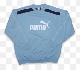 Download Hd Vintage Puma Logo Print Crewneck Sweatshirt - Puma Png,Puma Logo Png