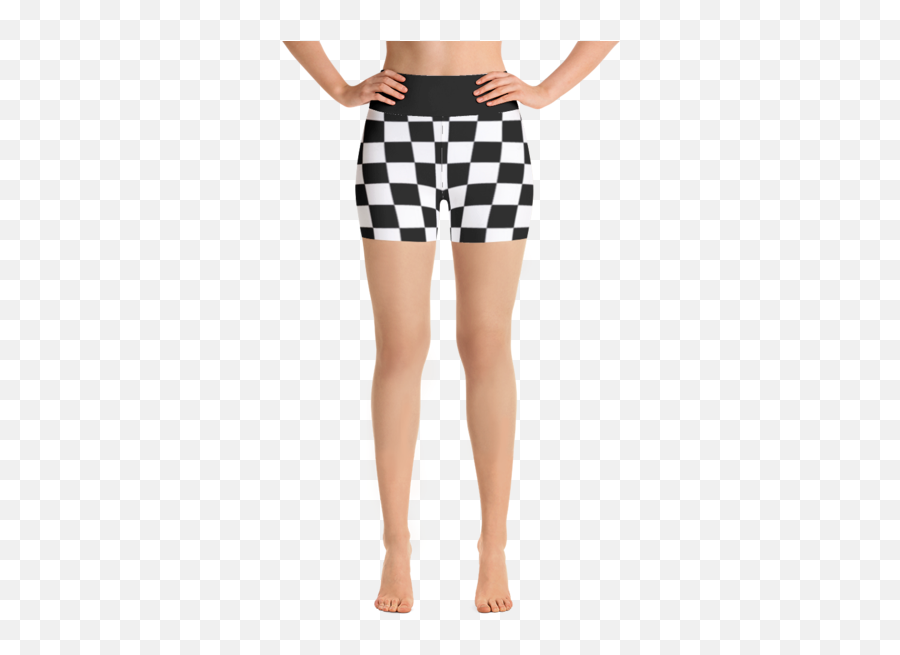 Checkered Flag All Over Print Yoga Fitness Shorts - Checkered Biker Shorts Png,Checkered Flags Png