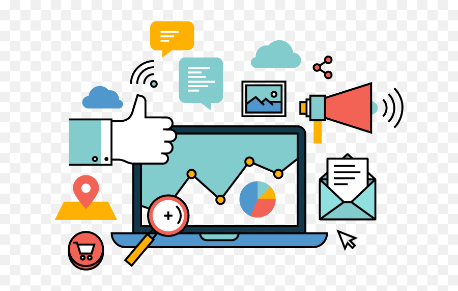 Social Media Marketing Vector Clipart - Marketing Digital Vector Png,Social Media Marketing Png