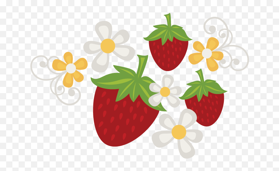 Library Of Strawberry Flower Picture Freeuse Png - Strawberry Flower Cartoon,Strawberry Clipart Png