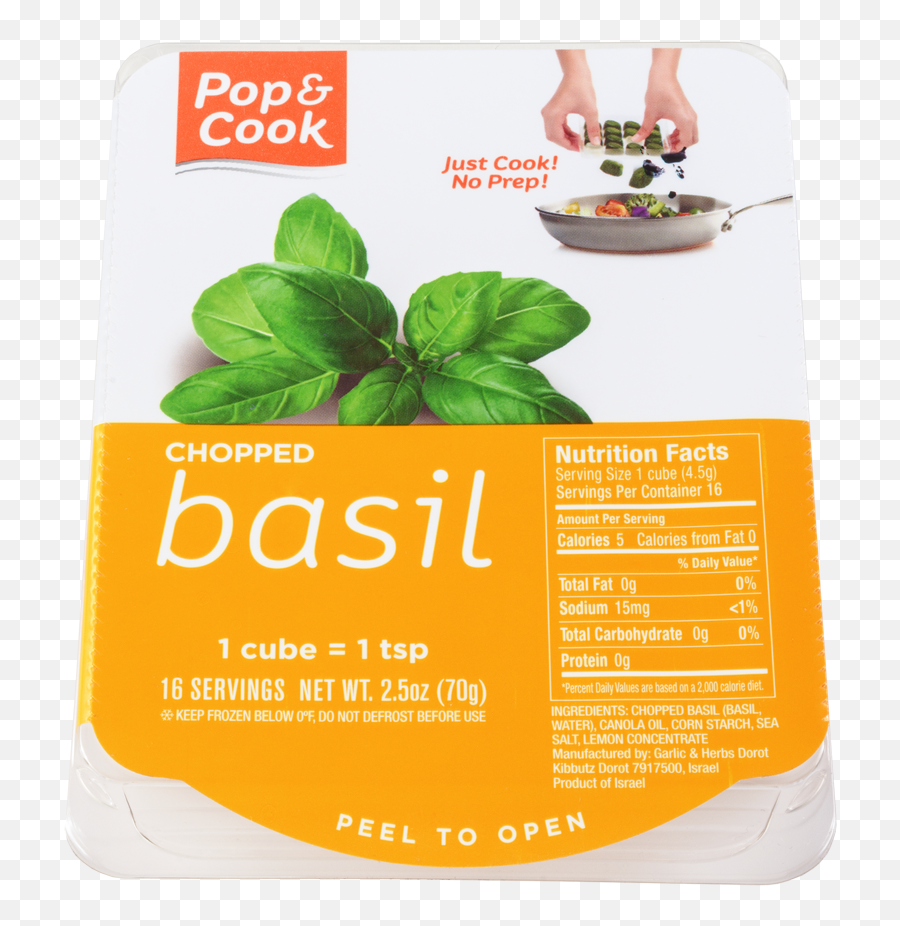 Chopped Basil Tray - Pop U0026 Cook Fresh Frozen Garlic U0026 Herbs Pop And Cook Garlic Png,Basil Png