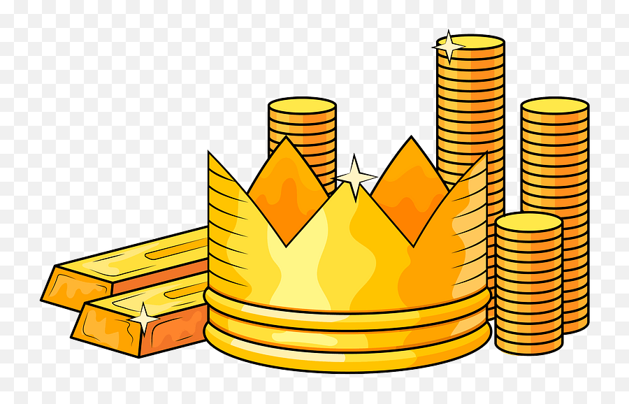 Gold Bars Crown And Coins Clipart - Gold Clipart Png,Gold Bars Png