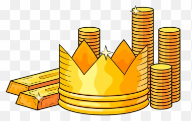 Gold Bars Crown And Coins Clipart - png