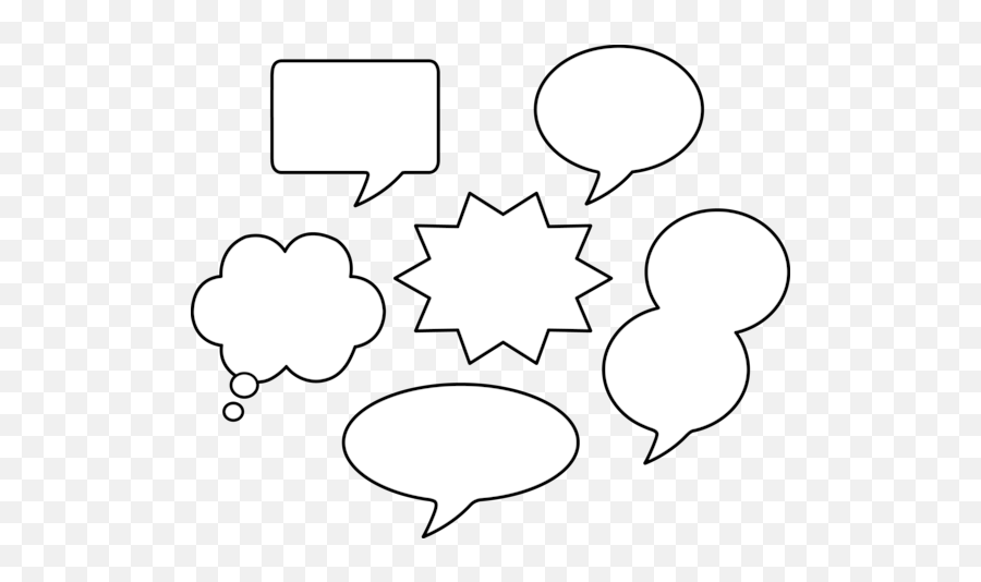 Download Set Of Blank Comic Speech Bubbles - Comic Book Free Printable Speech Bubbles Png,Word Bubble Png