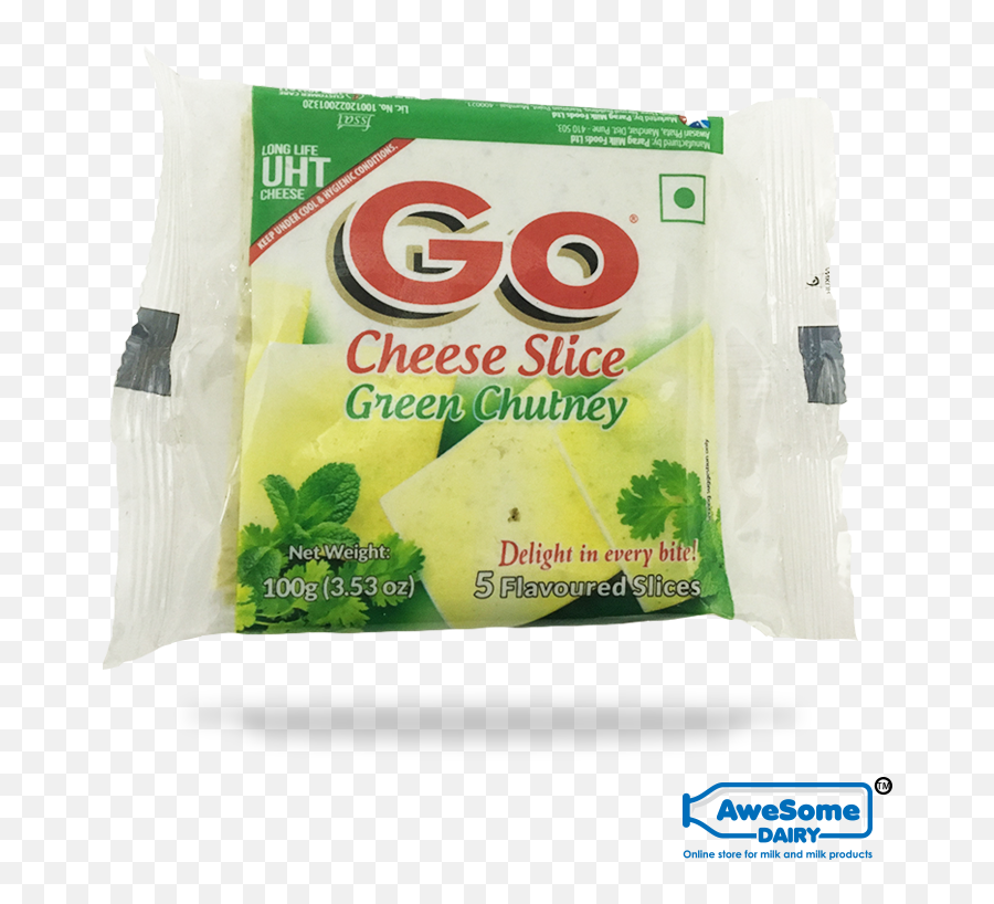 Go Cheese Slice 100g Green Chutney - Go Cheese Png,Cheese Slice Png