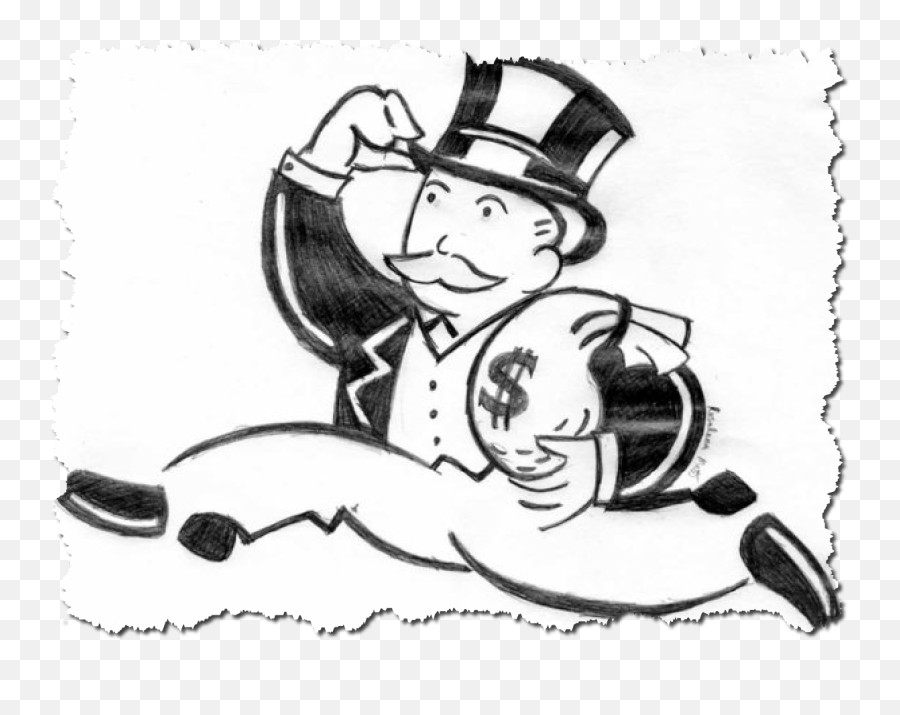 Dollar Clipart Monopoly - Monopoly Man Chasing Money Png,Monopoly Man Png