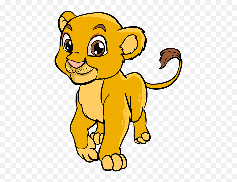 How To Draw A Baby Lion - Baby Lion Drawing Easy Png,Baby Lion Png