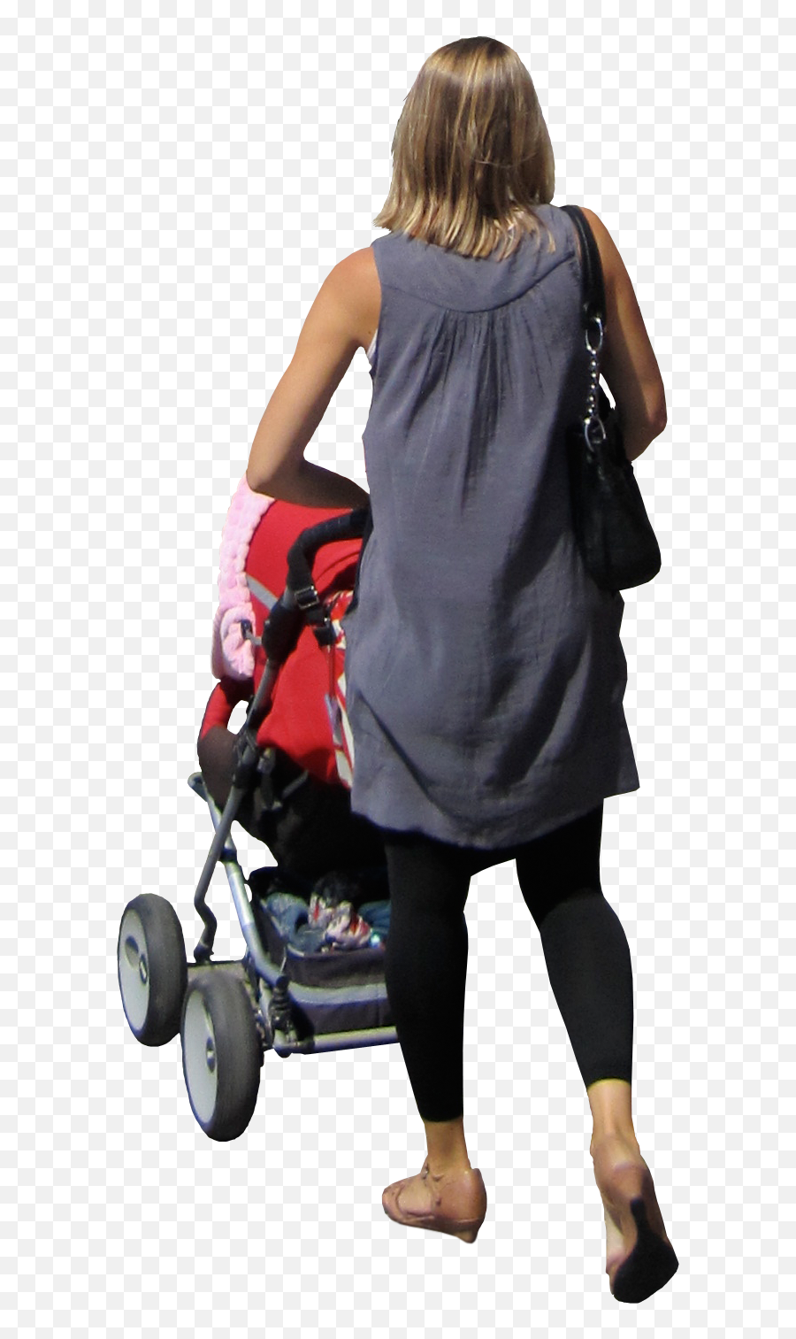 Hd Mother Pushing Her Child In A Pram - Mom With Stroller Png,Stroller Png