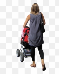 Hd Mother Pushing Her Child In A Pram - Mom With Stroller Png,Stroller Png