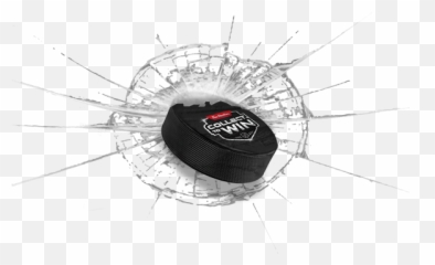 Puck In Broken Glass Play Hockey - Dot png