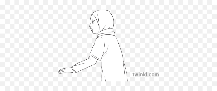 Girl Hijab Pe Kit Hand Reaching Out Child Games Move Ks2 Bw - Religious Veil Png,Hand Reaching Png