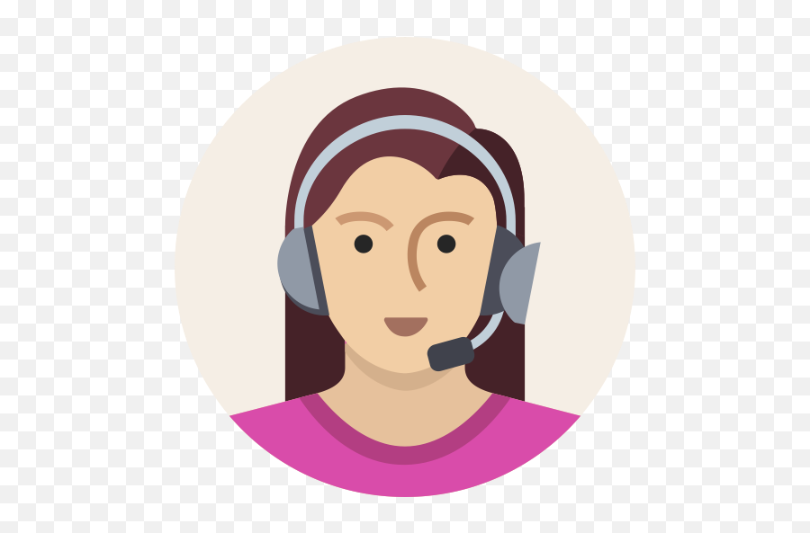 Headset Mic Support User Woman Icon - Avatar Female Icon Png,Women Face Png
