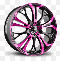 Spinout Wheels Rims Black Machined Pink - Hd png