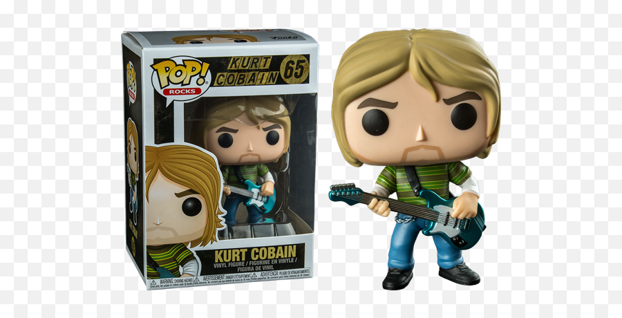 Funko Pop Rocks Kurt Cobain 65 New Vinyl Figure - Figurine Pop Kurt Cobain Png,Dc Icon Harley Statue