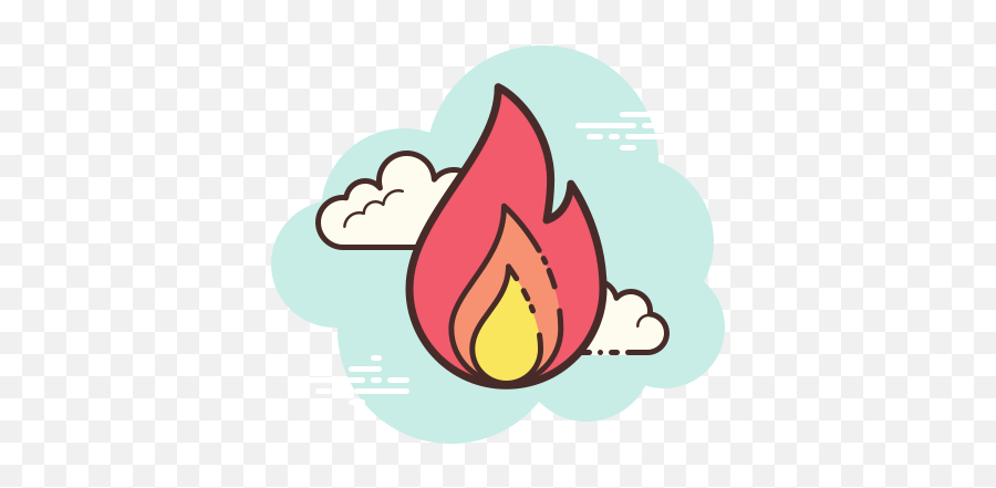 Fire Icon In Cloud Style - Icono De Classroom Aesthetic Png,Red Flame Icon