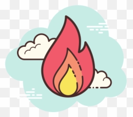 Fire Icon In Cloud Style - Icono De Classroom Aesthetic Png,Red Flame Icon