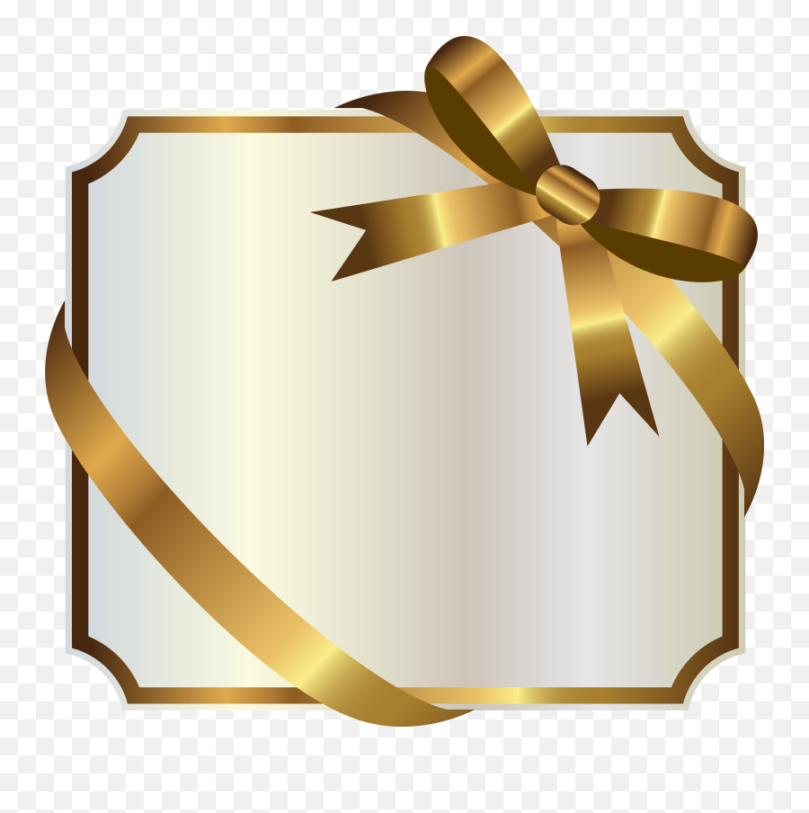 Gold Gift Bow Transparent Png Clipart - Transparent Gold Label Png,Gold Bow Transparent Background