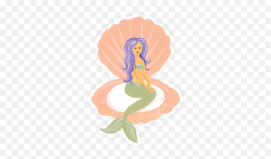 Mermaid In A Shell Print U0026 Cut File - Mermaid Png,Mermaid Icon To Help You