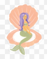 Mermaid In A Shell Print U0026 Cut File - png