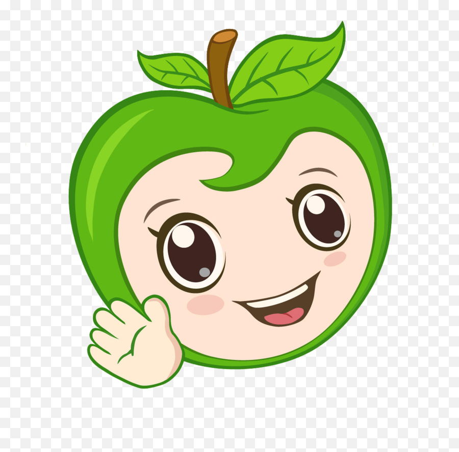 Cartoon Auglis Clip Art Green Smile Transprent - Cute Cute Cartoon Apple Clipart Png,Green Apple Png