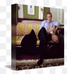 George W Bush By Pam Francis - Sitting png