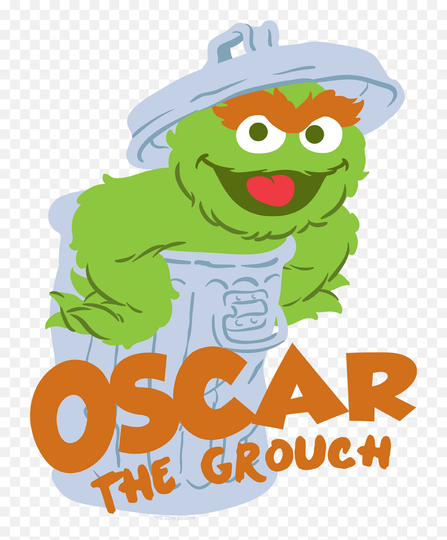 Sesame Street Flat Oscar Menu0027s Long Sleeve T - Shirt Cartoon Png,The Oscars Logo