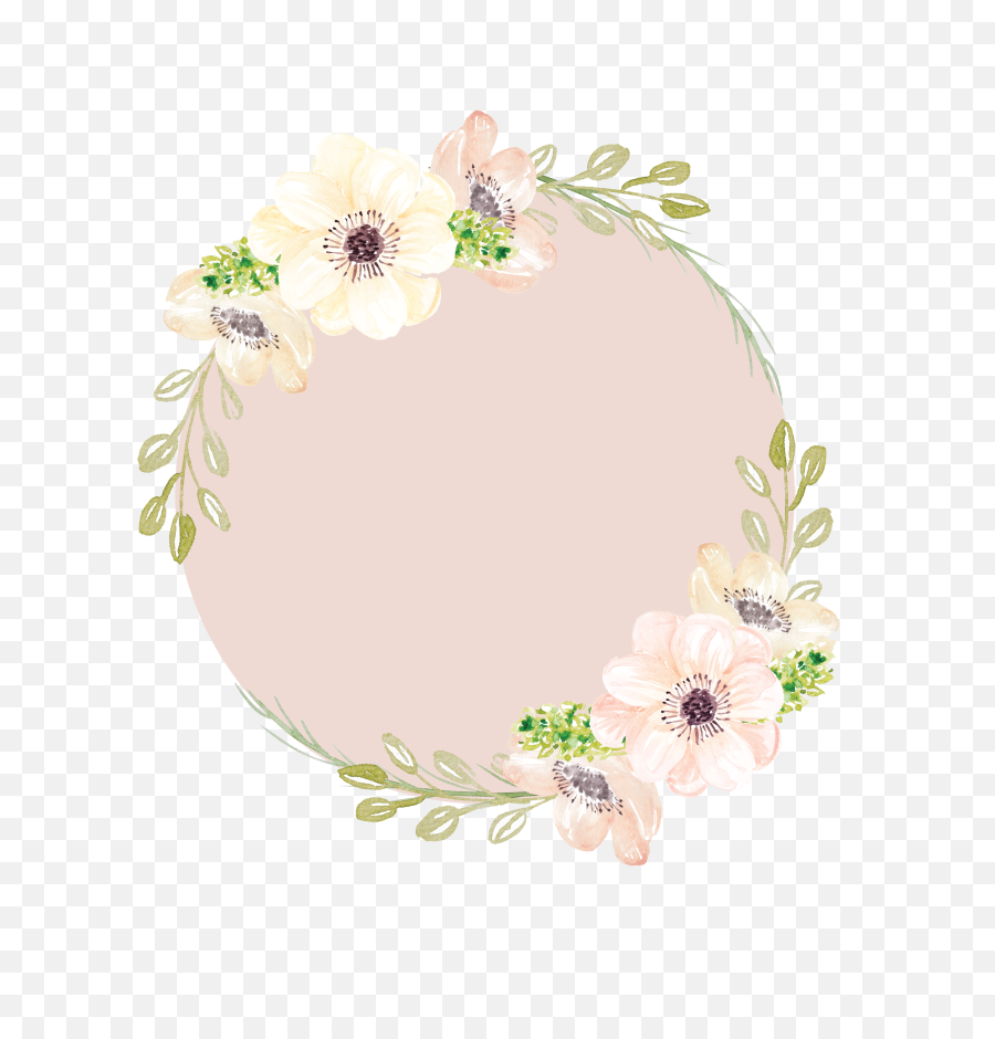 Pink Watercolor Garlands Flowers - Floral Design Png,Watercolor Circle Png