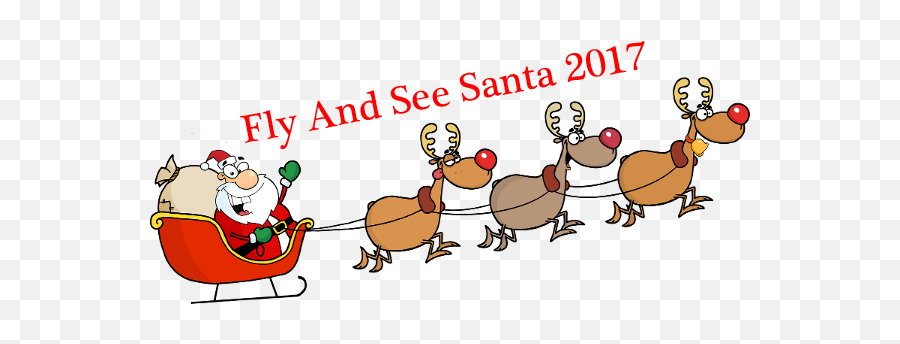 Download Flying Santa Claus Png - Santa And Sleigh No Santa Sleigh And Reindeer,Fly Transparent Background